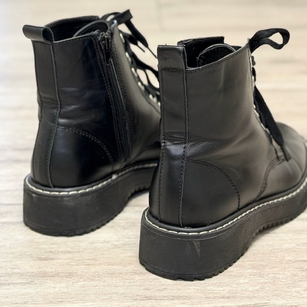 Madden Girl Black Combat Boots - Picture 5 of 10